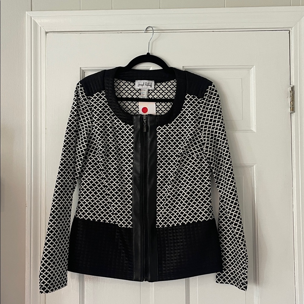 Joseph Ribkoff Black and White Geometric Jacket